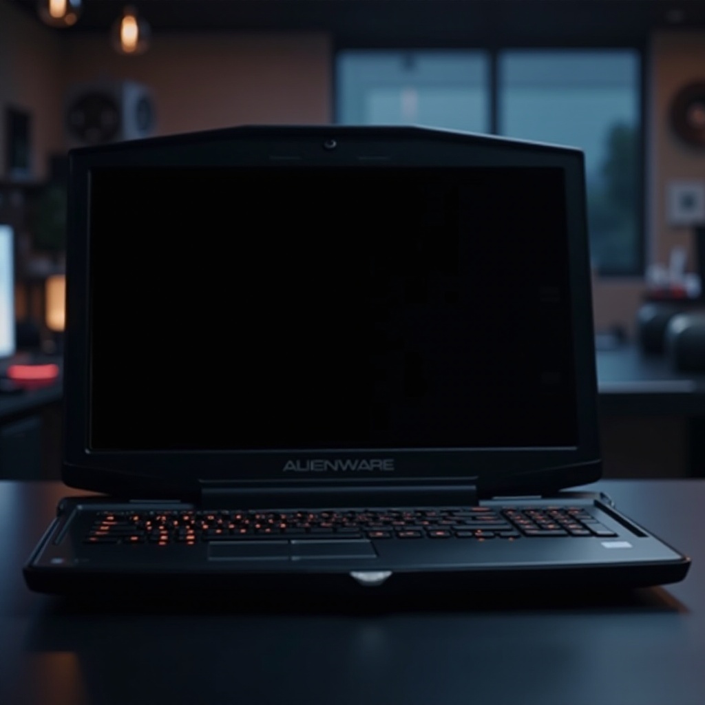 Alienware Laptop-Bildschirm wird schwarz, läuft aber weiter