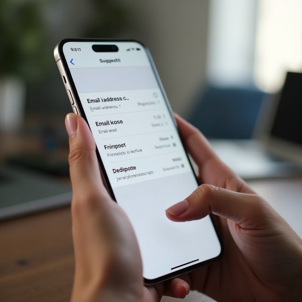 preenchimento automático do endereço de e-mail no iPhone