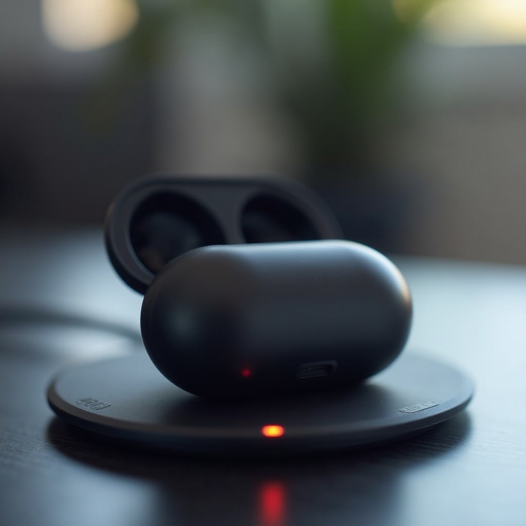 estojo dos auriculares piscando em vermelho ao carregar