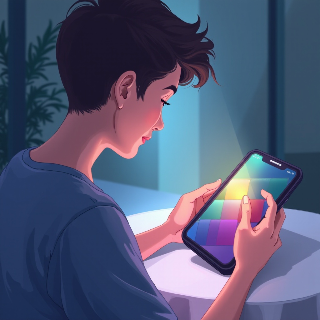 los colores de la pantalla del teléfono están desordenados