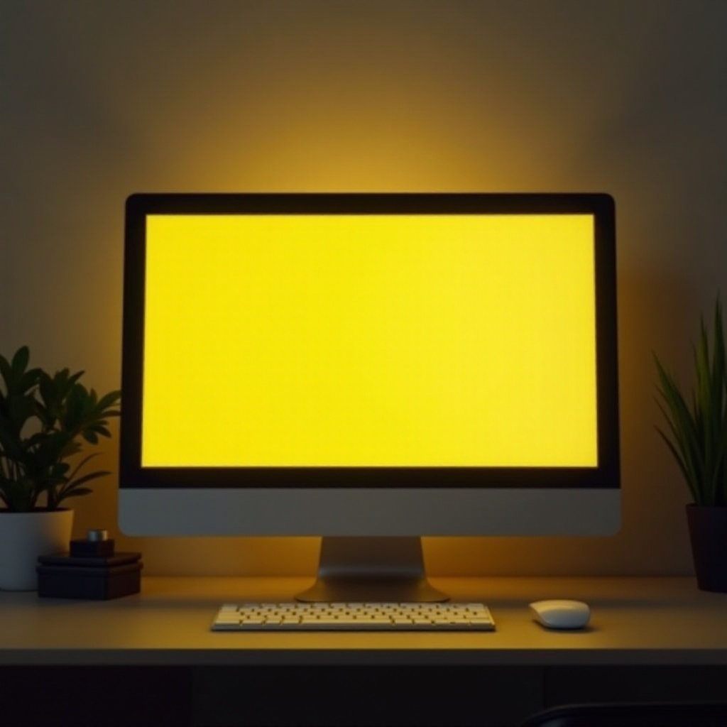 teinte jaune sur le moniteur