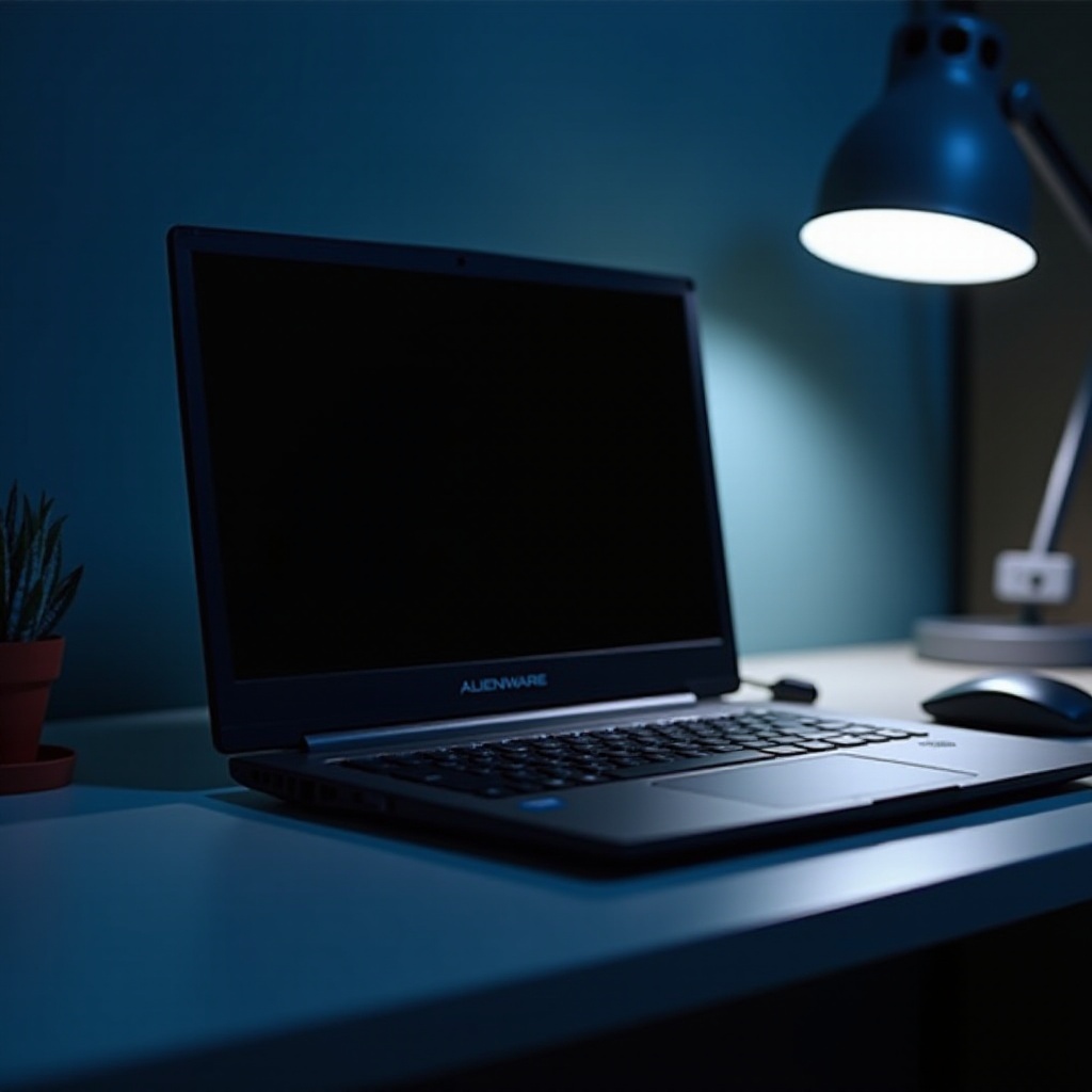 alienware laptop screen goes black but still running