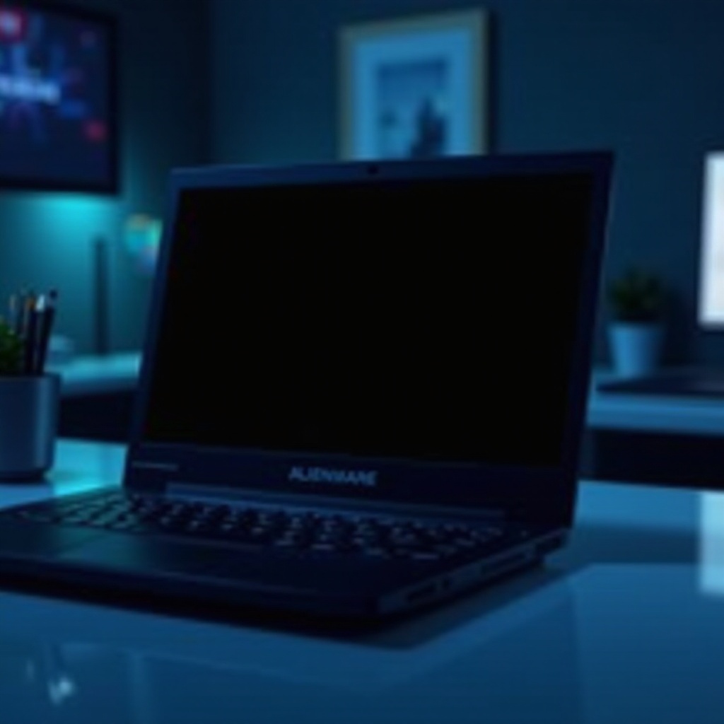 Alienware-laptopscherm wordt zwart maar blijft werken