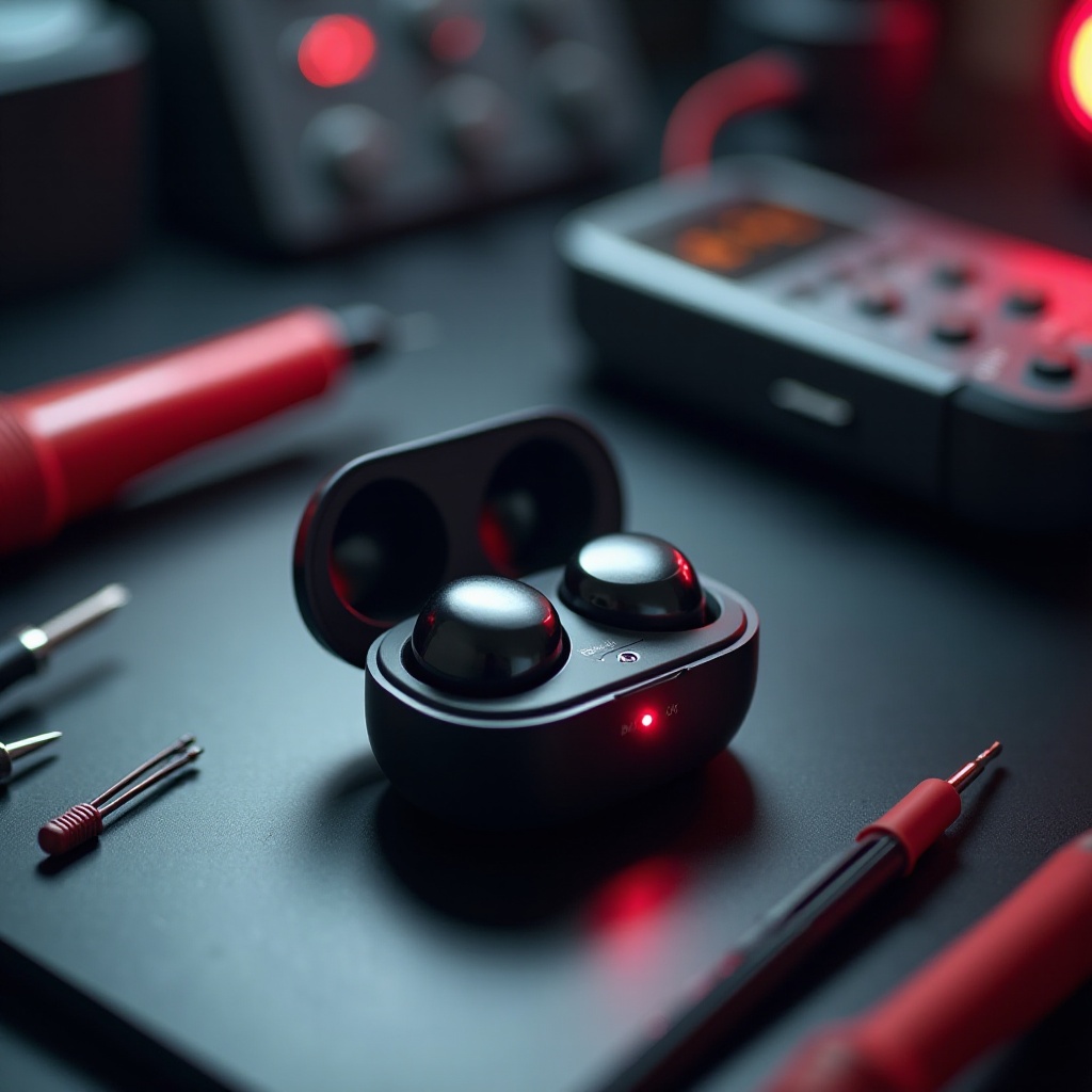 boîtier des écouteurs clignote en rouge lors de la charge
