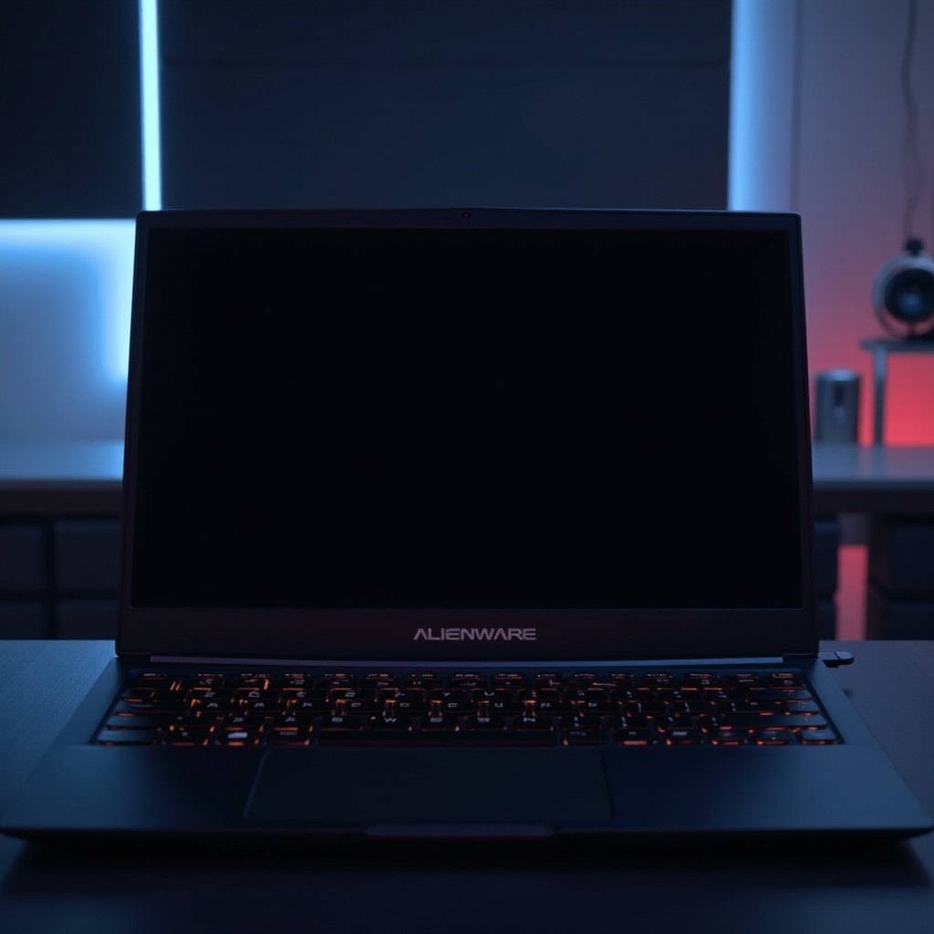 Alienware-laptopscherm wordt zwart maar blijft werken