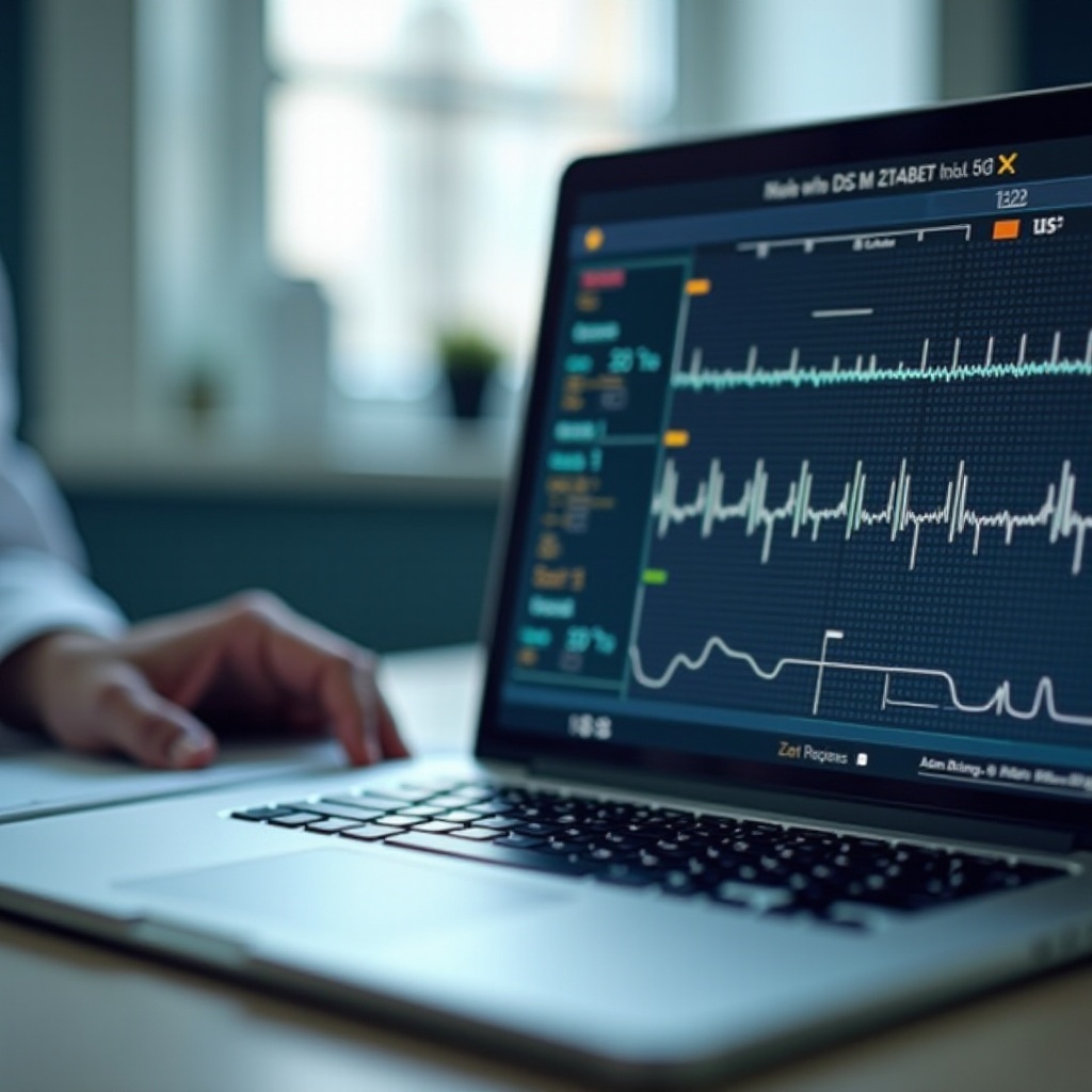 Holter-Monitor wird auf einem Laptop-Computer sein