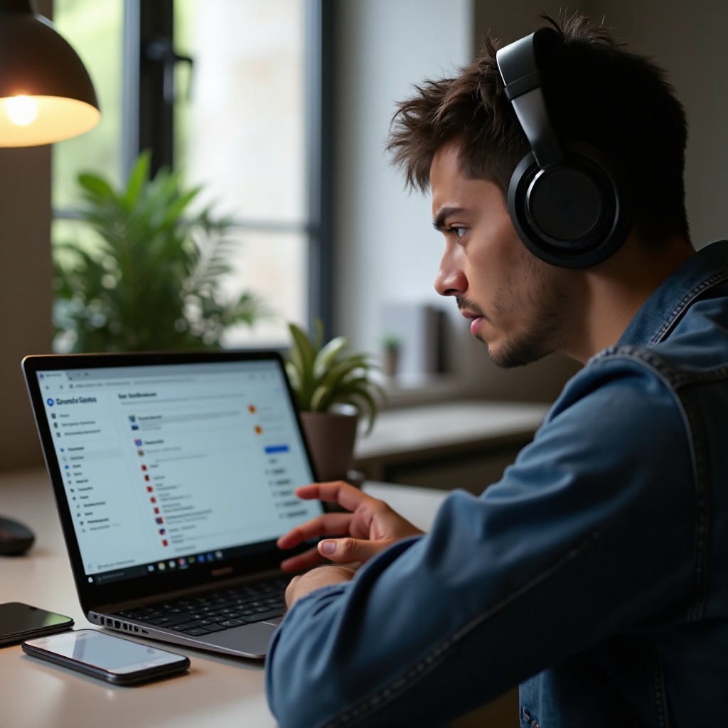 o chromebook não se conecta aos fones de ouvido