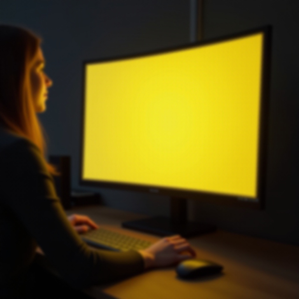 teinte jaune sur le moniteur